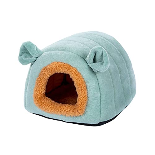 Koomuao Korb für Meerschweinchen, Bett, kleines Tier, Nest aus Plüsch, Winter, warm, für Hamster, Meerschweinchen, Chinchilla, Eichhörnchen, Igel (grün) von Koomuao