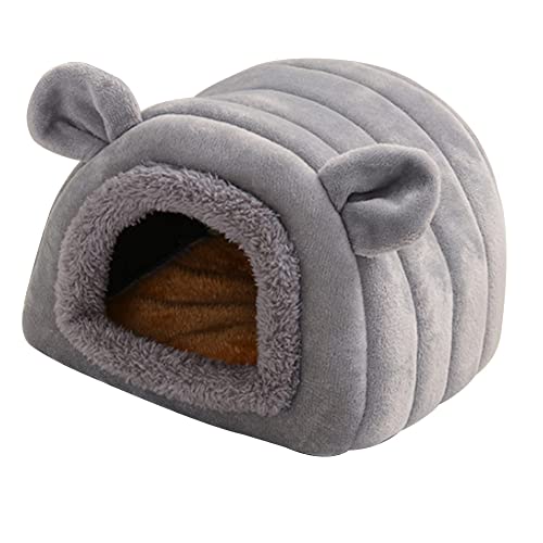 Koomuao Meerschweinchen Haus,Kleines Haustiernest,Chinchilla Kleines Haustierbett, Kuschelbett zum Kuscheln Schlafsack für Kaninchen Welpen Haustierhöhle Nest Kissen (Grau) von Koomuao