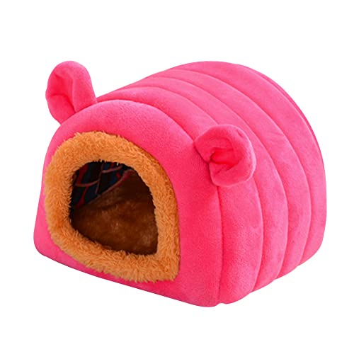 Koomuao Meerschweinchen Haus,Kleines Haustiernest,Chinchilla Kleines Haustierbett, Kuschelbett zum Kuscheln Schlafsack für Kaninchen Welpen Haustierhöhle Nest Kissen (Rosa) von Koomuao