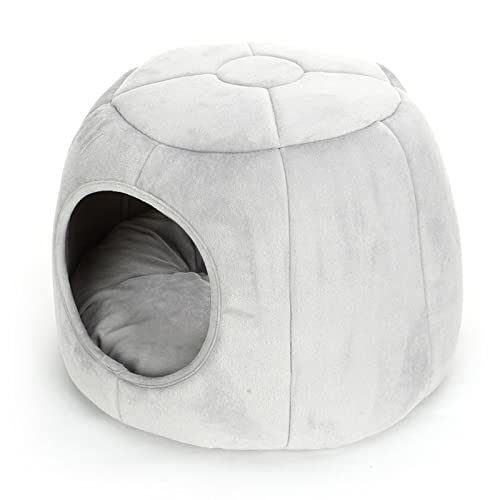 Koomuao Meerschweinchen Haus,Kleines Haustiernest,Kleine Tier Plüsch Höhle Kuscheln Schlafsack,Kleintier Haus für Igel, Ratte, Eichhörnchen, Eidechse, Frosch, Gecko, Chamäleon (Kürbis-grau) von Koomuao