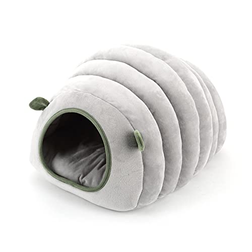 Koomuao Meerschweinchen Haus,Kleines Haustiernest,Kleine Tier Plüsch Höhle Kuscheln Schlafsack,Kleintier Haus für Igel, Ratte, Eichhörnchen, Eidechse, Frosch, Gecko, Chamäleon (Raupe-grau) von Koomuao