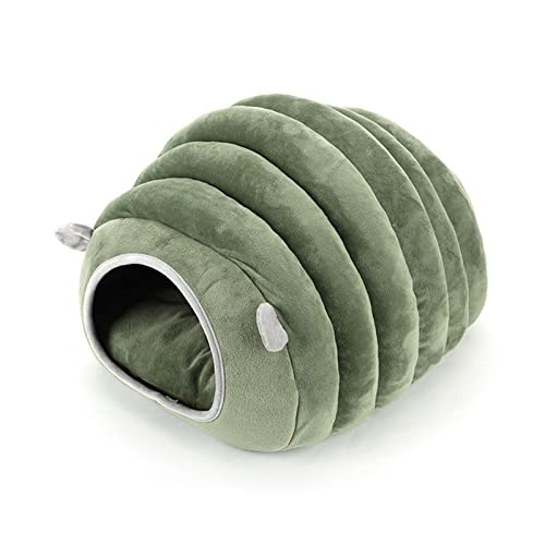 Koomuao Meerschweinchen Haus,Kleines Haustiernest,Kleine Tier Plüsch Höhle Kuscheln Schlafsack,Kleintier Haus für Igel, Ratte, Eichhörnchen, Eidechse, Frosch, Gecko, Chamäleon (Raupe-grün) von Koomuao