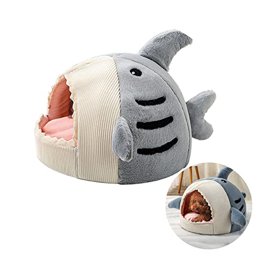 Koomuao Ultra-weiches Bett, für Welpen, Katzen, rutschfest, beruhigend, bequem, für Hunde, weich, waschbar, Kissen für Katzen und kleine Hunde (L, grau) von Koomuao