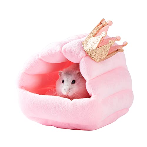 Liemuao Hängematte für kleine Haustiere,Hängematte Höhle Kleintier Schaukel,Doppelschicht Haustierkäfig Hängematten Schläfer Hängematte für Ratten, Hamster, Chinchillas (15 * 13 cm, Rosa) von Koomuao
