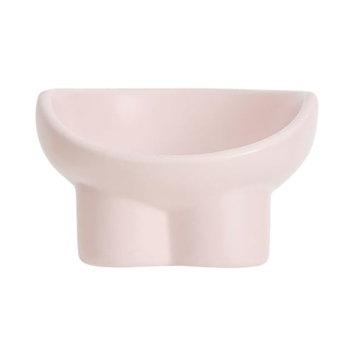 Liemuao Katzenfressnapf, erhöht, 240 ml, Katzenschüssel aus Keramik, um 15 ° neigbar, Futternapf für Futter & Wasser, verhindert Erbrechen, Futternapf für Katzen und kleine Hunde (Rosa) von Koomuao