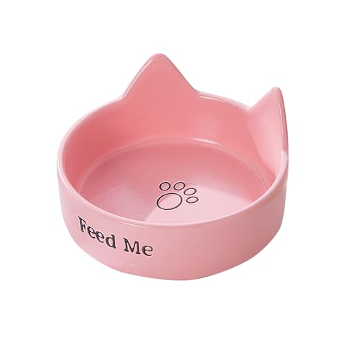 Liemuao Katzennapf Erhöht, Katzennäpfe Keramik mit Ständer, Futternapf Katze, Hoher Katzenschüssel Anti Erbrechen, für Katzen Hunde Welpe Futter und Wass (Rosa) von Koomuao
