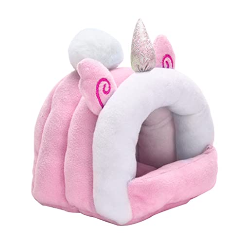 Liemuao Kleintier-Winterhaus, Meerschweinchen Betthöhle Gemütliches Hamsterhaus Kleintierhöhle für Chinchilla, Igel, Meerschweinchen Hamsterkäfig (10 * 11 cm, Rosa) von Koomuao