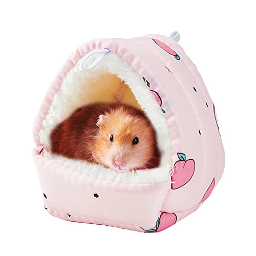 Liemuao Meerschweinchen Betthöhle,Kleintiere Kuschelhöhle,Kleintierhöhle Kleintier Winterhaus Zubehör für Hamster Zwergkaninchen Ratten Igel Chinchilla Bartagamen (Peach (10×10cm) von Koomuao