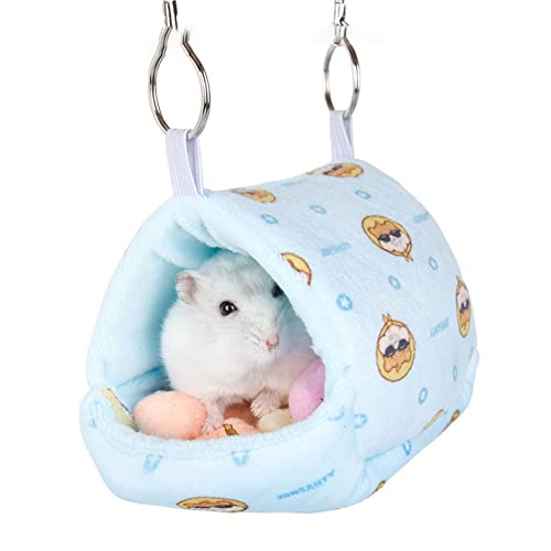 Liemuao Meerschweinchen Kuschelhöhle, Kleintierbett,Meerschweinchen Schlafhöhle,Kleintierhöhle für Chinchilla, Igel, Meerschweinchen, Käfigzubehör, Spielzeug (Blau-1) von Koomuao