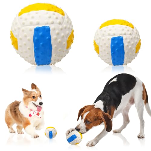 Koonafy 2pcs Hundespielzeug Ball, Interaktive Hundebälle, Langlebig Hundespielzeug, Dog Ball Toy, Hundespielzeug Intelligenz, Hundeball für Hündchen und Katze in Groß, Mittel von Koonafy