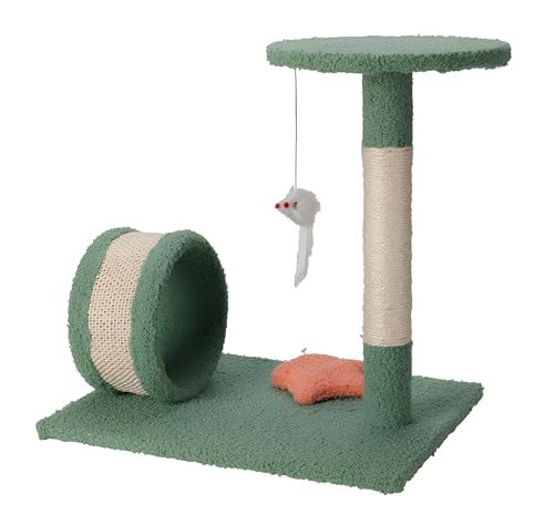 Koopman Kratzbaum mit Maus aus Plüsch – 53 x 33 x 42,5 cm von Self Import Agencies