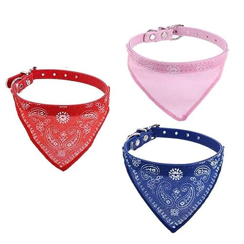 3 Stück Hundehalstuch mit verstellbarer Schnalle, Hundeschal Halsband, Dreieck Hundehalstuch, waschbar Hund Bandana Halsband für kleine Welpen Katzen von Kopida