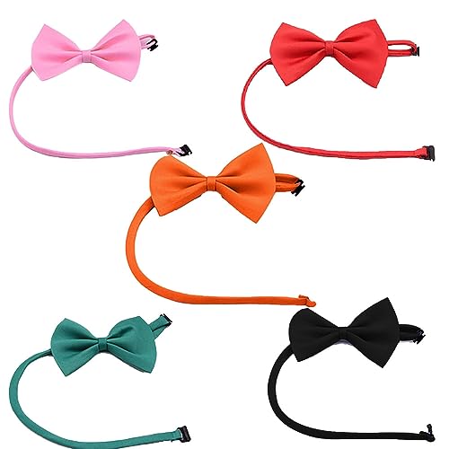 5PCS Hund Fliege mit verstellbarem Halsband Haustier Krawatten Katze Fliege Haustier Hund Fliege Halsband Katze Halsbänder Hund Bögen Pflege Solide Welpen Krawatten Katze Halsbänder PET Pflege Zubehör von Kopida