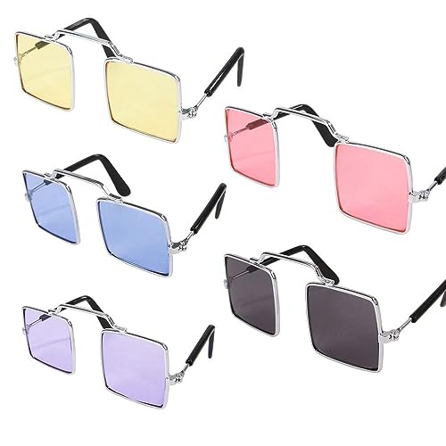 5Pcs Square Hund Katze Haustier Brille für Haustier Sonnenbrille Eye-wear Fotos Requisiten Zubehör Haustier Liefert Katze Brille Kitty Spielzeug von Kopida