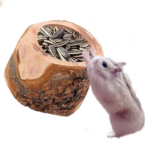 Hamster-Futternapf aus Holz für Igel, Meerschweinchen, Rennmäuse, Eichhörnchen, Reptilien, Chinchilla, Keramik-Futternapf für Kleintiere, zufällige Farbe von Kopida