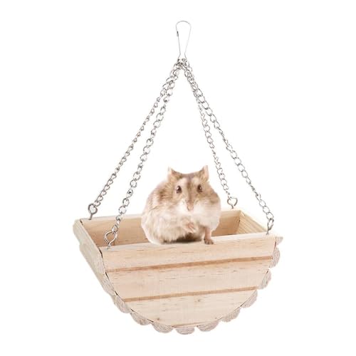 Hamsterschaukel aus Holz mit Kette zum Aufhängen für Chinchilla/Ratte/Rennmäuse/Zwerghamster, Hängemattenkäfig Übungsspielzeug Käfig Zubehör Hamsterschaukel aus Holz mit Kette zum Aufhängen für Chinchilla/Ratte/Rennmäuse/Zwerghamster, Hängemattenkäfig Übungsspielzeug Käfig Zubehör von Kopida