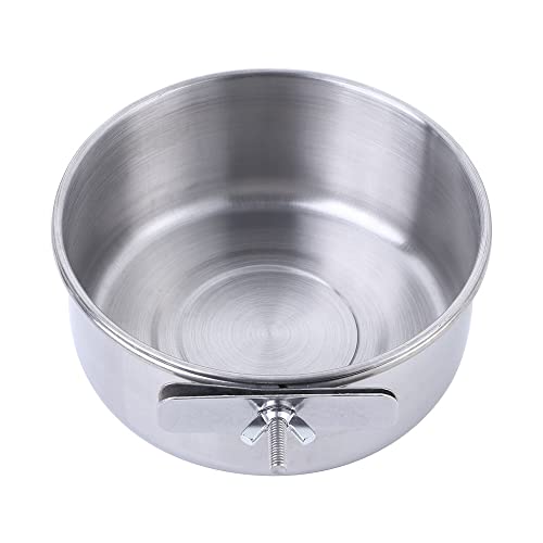 Vogelfutterschale aus Edelstahl, Papageien-Futterschale für Käfig mit Klemmhalter, Vogelkäfigstall, Wasser-Futterspender für Nymphensittiche, Sittiche, Finken Vogelfutterschale aus Edelstahl, Papageien-Futterschale für Käfig mit Klemmhalter, Vogelkäfigstall, Wasser-Futterspender für Nymphensittiche, Sittiche, Finken von Kopida