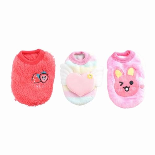 Warme Fleece-Hundeweste, Welpenpullover, für Herbst und Winter, weich, warm, für kleine Hunde, Kätzchen, Chihuahua, Yorkies, 3 Stück Warme Fleece-Hundeweste, Welpenpullover, für Herbst und Winter, weich, warm, für kleine Hunde, Kätzchen, Chihuahua, Yorkies, 3 Stück von Kopida