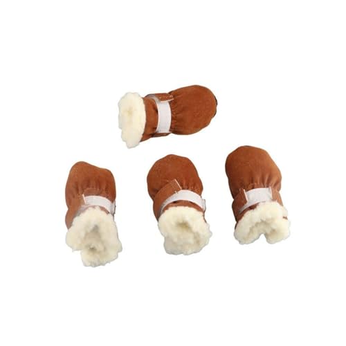 Warme Winterschuhe für Hunde, Fleece, Schneestiefel mit rutschfester Sohle, für Welpen, Pfotenschutz, kalte Tage, Spaziergänge, Laufen von Kopida