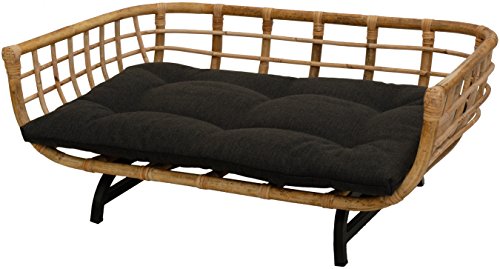 Korb-Outlet Exklusiver Retro-Design Hundekorb/Hundebett/Tierkorb Haustier Bett Groß aus Rattan mit Kissen/Modernes Bett für Katzen und Hunde Grösse XL (Natur) (Natur) von Korb-Outlet