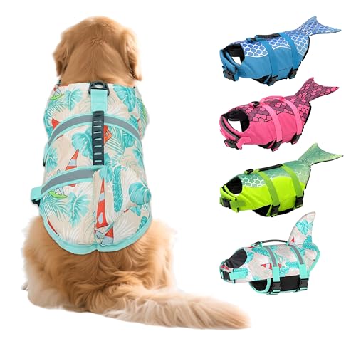 Kosgraiy Hundeschwimmweste, Hundeschwimmweste mit hohem Auftrieb und Rettungsgriff für Bootfahren, verstellbare Welpen-Schwimmjacke, Schwimmweste für kleine, mittelgroße und große Hunde, Segelboot Kosgraiy Hundeschwimmweste, Hundeschwimmweste mit hohem Auftrieb und Rettungsgriff für Bootfahren, verstellbare Welpen-Schwimmjacke, Schwimmweste für kleine, mittelgroße und große Hunde, Segelboot von Kosgraiy