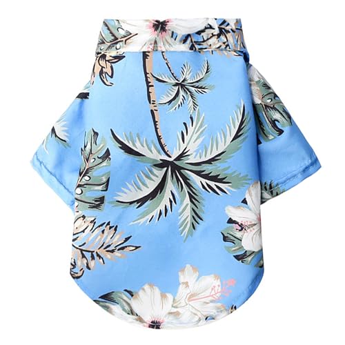 Hunde-Hawaii-Shirt, Hawaii-Stil, Sommer-Hundekleidung, für Jungen und Mädchen, atmungsaktiv, cooles Kostüm, Strand, Meer, Sweatshirt für kleine Welpen, Polo-T-Shirt, Haustier-Outfit von Kosiyi