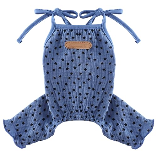 Hunde-Pyjama, Frühlings- und Sommer-Hundekleidung für kleine Hunde, Mädchen, Jungen, Sternriemen, Welpen-Einteiler, Schlafanzug für Hunde, Haustiere, Katzen, Jammies von Kosiyi