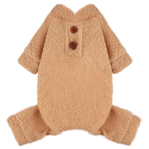 Hunde-Pyjama, für kleine Hunde, Jungen, Mädchen, kleine Hunde, Fleece, Welpenbekleidung, Jammies, Hunde-Pyjama, Chihuahua, Herbst, Winter, warmer Einteiler, Overall, Kleidung, Haustiere, Hunde, von Kosiyi