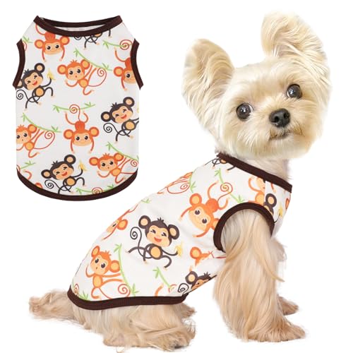 Hunde-Shirt, Weste, Hundekleidung für kleine Hunde, Jungen, Mädchen, dehnbar, Sommer, Welpen, T-Shirts, weich, atmungsaktiv, leicht, Hunde-Sweatshirt, Haustier-Katzen-Outfit von Kosiyi