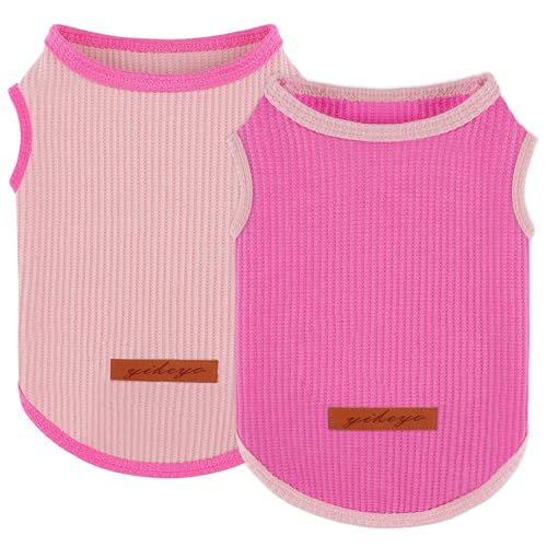 Hunde-Shirt, Weste, Hundekleidung für kleine Hunde, Jungen, Mädchen, dehnbar, Sommer, Welpen, T-Shirts, weich, atmungsaktiv, leicht, Sweatshirt, Haustier-Katzen-Outfit, 2 Stück von Kosiyi