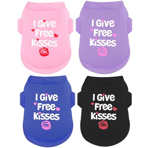 Hunde-Shirts für kleine Hunde, weich, dehnbar, für Welpen, ärmellos, bunt, Sweatshirt, für kleine Welpen, Chihuahua, Yorkie, M, Gruppe 1, 4er-Pack von Kosiyi