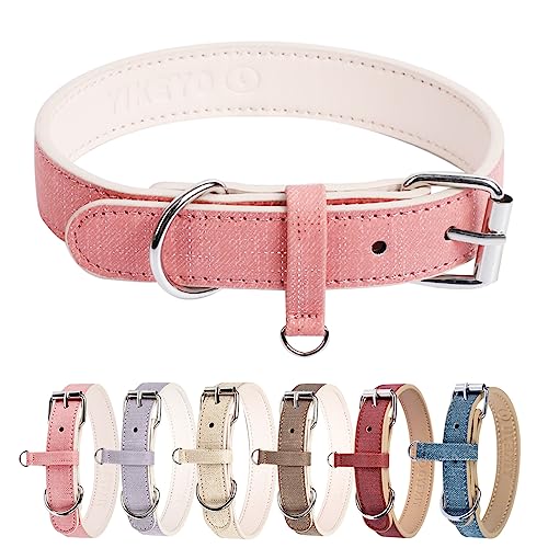 Hunde- und Katzenhalsband, Mädchen-Hundehalsband und Katzenhalsbänder für Mädchen und Katzen, Xs Hundehalsband, Strass mit Schmetterling, Festival, niedliches Katzenhalsband, Abreißverschluss, Hundeleine und Halsband-Set (groß, rosa) von Kosiyi