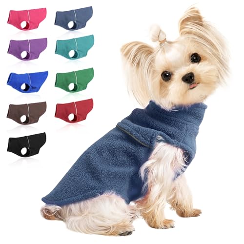 Hundekleidung für kleine Hunde, Fleece-Weste, Hundepullover, für Jungen und Mädchen, warmer Pullover, Fleece-Hundejacke, Winter, Haustier, Ourfit, Chihuahua-Pullover, Yorkie-Kleidung (Hellblau, Größe von Kosiyi
