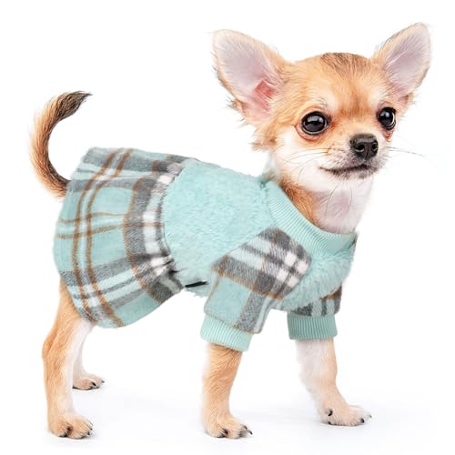 Hundekleidung für kleine Hunde, Mädchen, Jungen, Winter-Hundepullover, Haustierkleidung, Shih Tzu, Hochzeit, Geburtstag, kariert, Urlaub, Festival, Outfits von Kosiyi