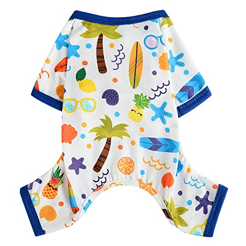 Hundekleidung für kleine Hunde, Mädchen, Jungen, niedliche Sommer-Hundekleidung, weiche Yorkie-Teetasse, Kleidung für große Hunde, Einteiler für Haustiere, Welpen, Outfit (groß, blauer Kokosbaum) Hundekleidung für kleine Hunde, Mädchen, Jungen, niedliche Sommer-Hundekleidung, weiche Yorkie-Teetasse, Kleidung für große Hunde, Einteiler für Haustiere, Welpen, Outfit (groß, blauer Kokosbaum) von Kosiyi