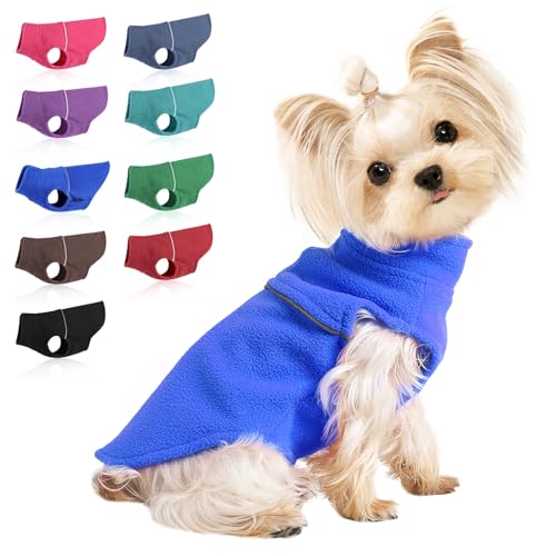 Hundekleidung für kleine Hunde Junge Mädchen, doppelseitige Fleece Hundekleidung Weste, Dehnbar XSmall Hund Pullover Haustier Kleidung, Reflektierend Plaid Leopard Chihuahua Teetasse Welpen Kleidung (X-Small Büste 28 cm) Hundekleidung für kleine Hunde Junge Mädchen, doppelseitige Fleece Hundekleidung Weste, Dehnbar XSmall Hund Pullover Haustier Kleidung, Reflektierend Plaid Leopard Chihuahua Teetasse Welpen Kleidung (X-Small Büste 28 cm) von Kosiyi