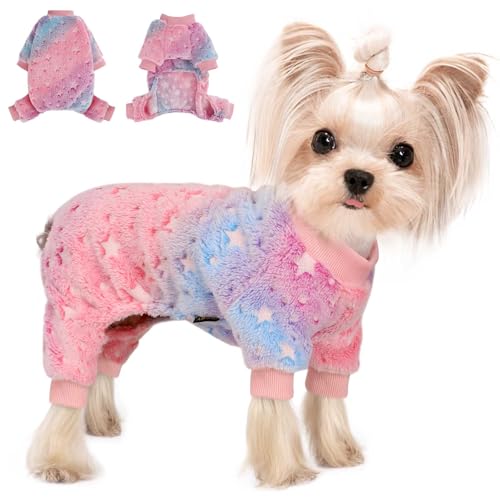 Hundepullover für kleine Hunde, Fleece, Winterkleidung, 4 Beine, Welpenpullover, weicher Einteiler, warmer Haustier-Pyjama, kleine Hunde-Outfits von Kosiyi