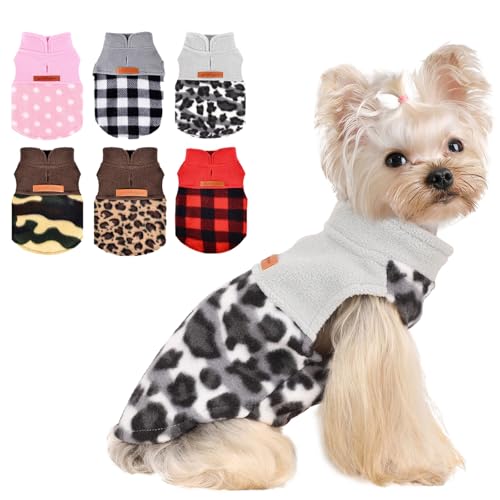 Hundepullover für kleine Hunde, Jungen, Mädchen, kariert, Fleece, Hundekleidung, Weste, dehnbar, Größe XS, Chihuahua, Teetasse, Welpenkleidung Hundepullover für kleine Hunde, Jungen, Mädchen, kariert, Fleece, Hundekleidung, Weste, dehnbar, Größe XS, Chihuahua, Teetasse, Welpenkleidung von Kosiyi