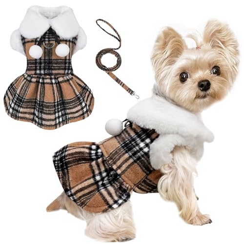 Hundepullover mit Leine, Set mit D-Ring, kariert, Fleece, Hundekleidung für kleine Hunde, Mädchen, Jungen, Halloween, Winter, Haustierkleid, kaltes Wetter, Hundemantel, Herbst, Größe XXS für Hundepullover mit Leine, Set mit D-Ring, kariert, Fleece, Hundekleidung für kleine Hunde, Mädchen, Jungen, Halloween, Winter, Haustierkleid, kaltes Wetter, Hundemantel, Herbst, Größe XXS für von Kosiyi