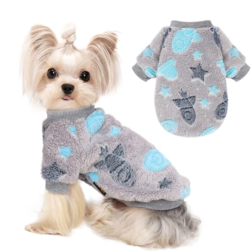 Kosiyi Hundepullover für kleine Hunde, Mädchen, Jungen, Nachtlicht, Fleece, warmer Pullover, Hunde-Sweatshirt, Wintermantel, Jacke, Katzenkostüm, kleiner Hundepullover, weiblich, männlich, Kosiyi Hundepullover für kleine Hunde, Mädchen, Jungen, Nachtlicht, Fleece, warmer Pullover, Hunde-Sweatshirt, Wintermantel, Jacke, Katzenkostüm, kleiner Hundepullover, weiblich, männlich, von Kosiyi