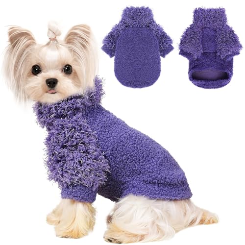 Pullover für kleine Hunde, Rollkragen, Hundepullover für kleine Hunde, Winter-Fleece, Hundekleidung, Welpen-Outfits, kalter warmer Haustierpullover, Welpenmantel, Hundejacke für Chihuahua, Yorkie von Kosiyi
