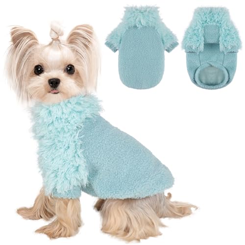 Pullover für kleine Hunde, Rollkragen, Hundepullover für kleine Hunde, Winter-Fleece, Hundekleidung, Welpenkleidung, kalt, warm, Haustierpullover, Welpenmantel, Hundejacke für Chihuahua, Yorkie von Kosiyi