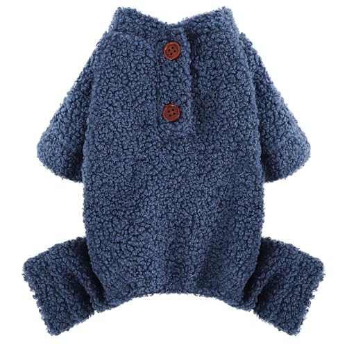 Teddy-Fleece-Schlafanzug, für kleine Hunde, Größe M, Blau von Kosiyi