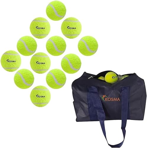Kosma 144 Stück Tennisbälle | Trainingsball für Hunde, super Sprungkraft, perfekt für Anfänger, Cricket, Training, mit Tragetasche, Fluoreszierendes Gelb, 144 Stück von Kosma