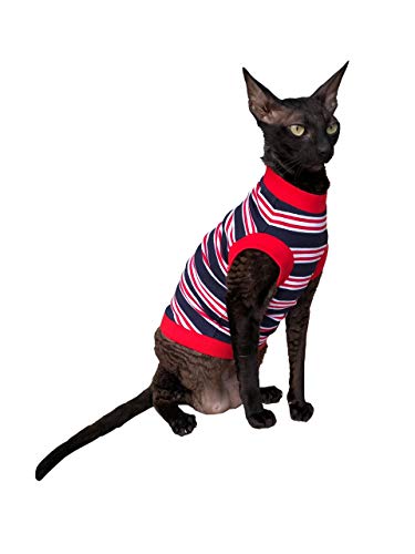 Kotomoda CAT WEAR T-Shirt dunkelblau-rot-weiя gestreift (L) von Kotomoda