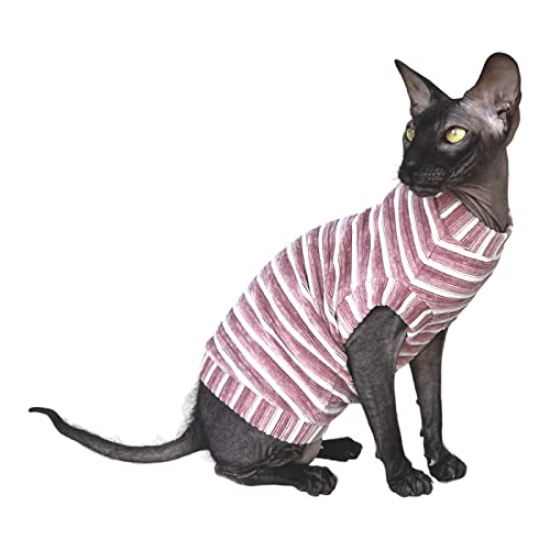 Kotomoda Cat's T-Shirt Cord Altrosa für Sphynx und nackte Katzen (XS) von Kotomoda