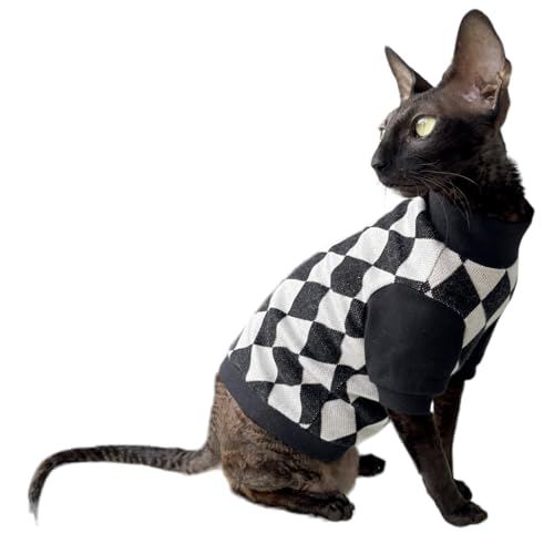 Kotomoda Gemütlicher Komfort für haarlose Schönheiten: Winter-Rollkragen-Harlekin für Sphynx und nackte Katzen (XL) von Kotomoda