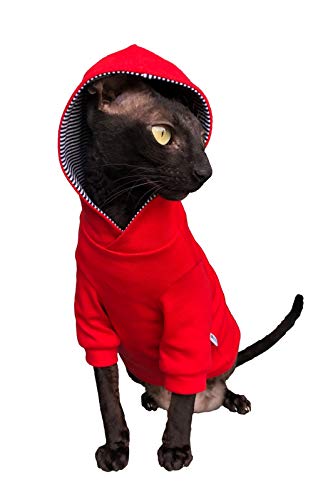Kotomoda Katzen Kapuzenpullover in Rot (L) von Kotomoda