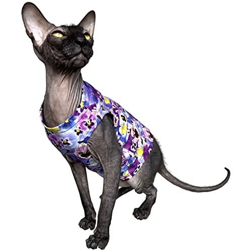 Kotomoda Katzen Kleidung Baumwolle Tank Stiefmьtterchen Sphynx Katzen (L) von Kotomoda