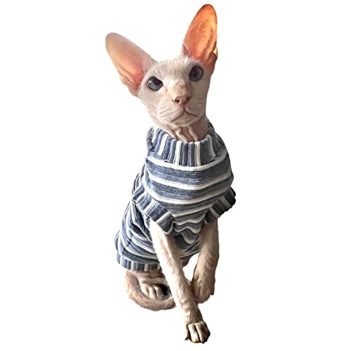 Kotomoda Katzen Kleidung T-Shirt Kord staubblau fur Sphynx Katzen (S) von Kotomoda